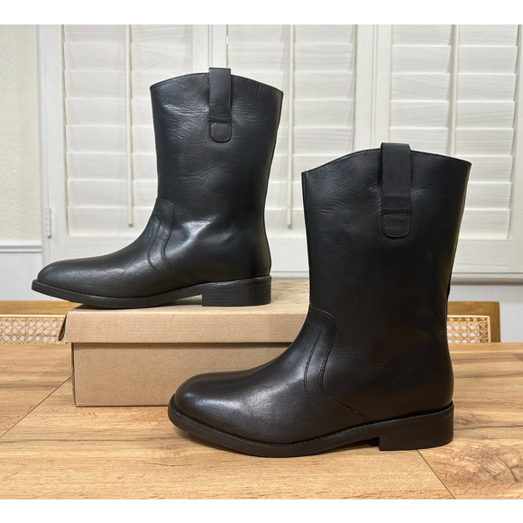 Free People Easton Equestrian Ankle Boot Black Leather Upper Size 9 US 40 EU NIB - Picture 4 of 16